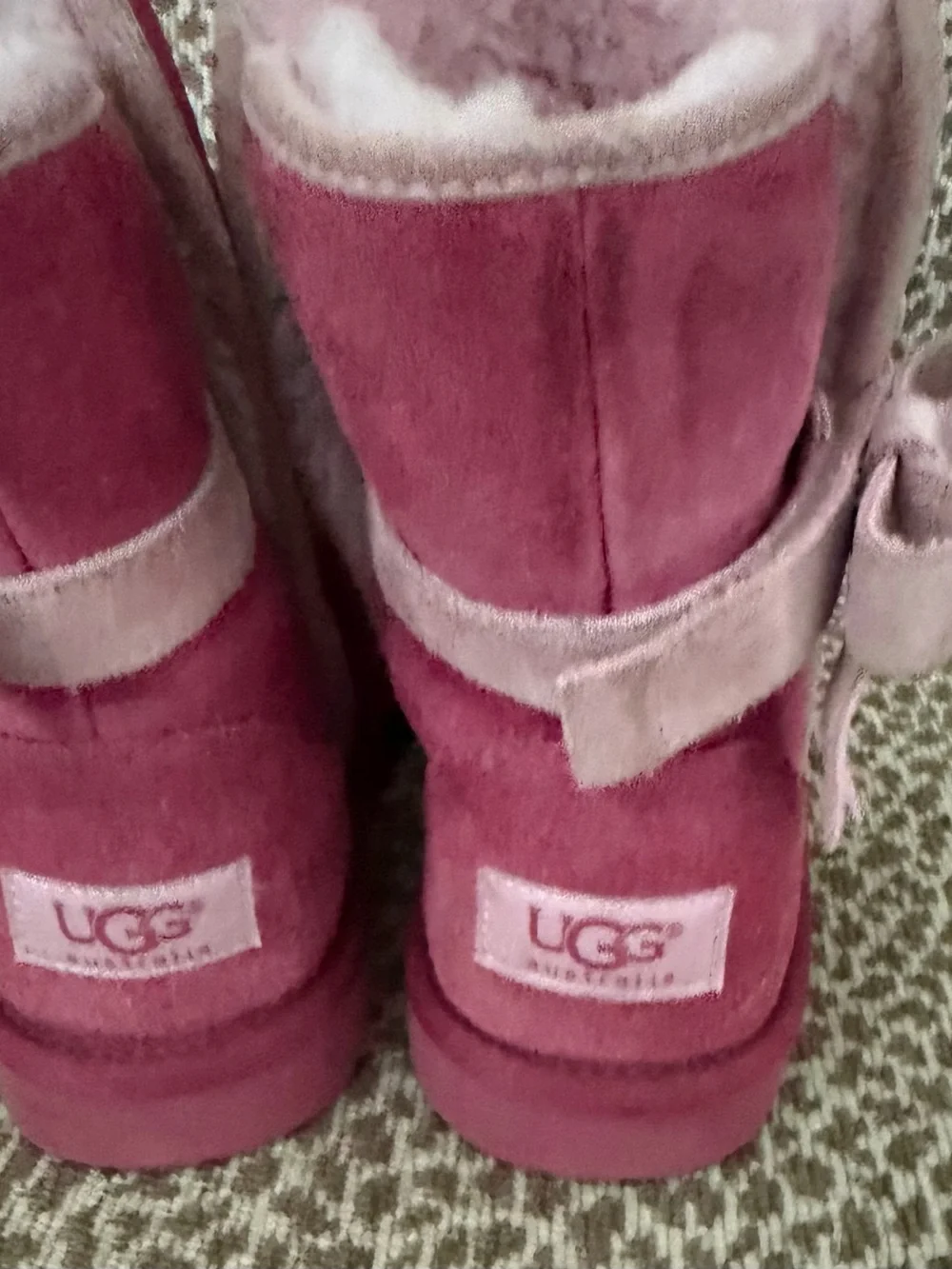 UGG Kids Rose Pink Shearling-Lined Boots